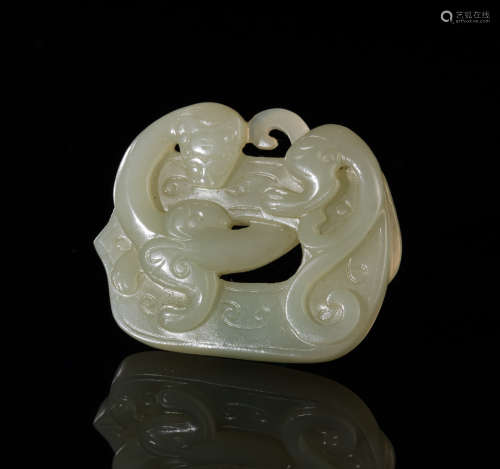 Chinese Jade Carving Dragon Bi