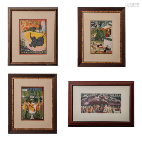 Set Indian Woodblock Hanging Decor Prints