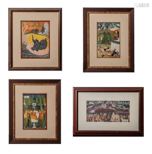 Set Indian Woodblock Hanging Decor Prints