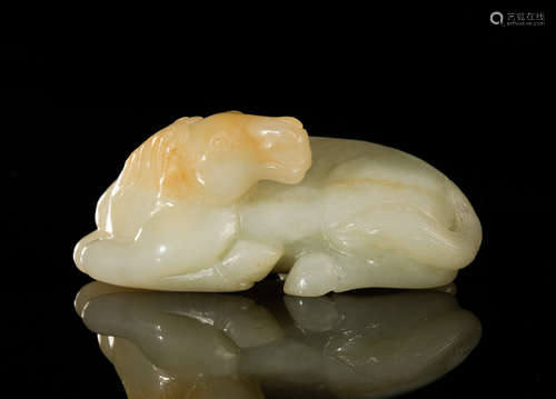 Large Chinese White Jade Horse