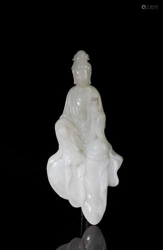 Chinese White Jade Carving Guanyin