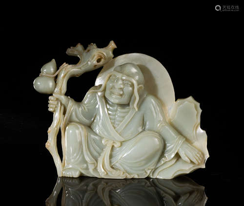 Large Chinese Ming Type Jade Luohan