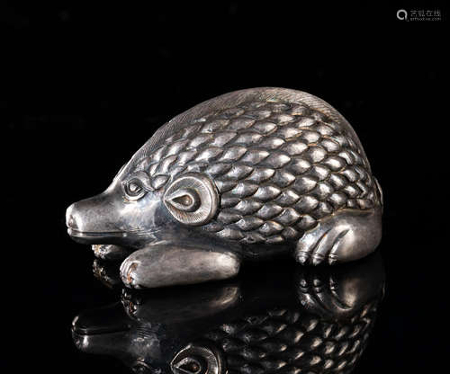 Japanese Sterling Silver Paper Weight of Wild Boar