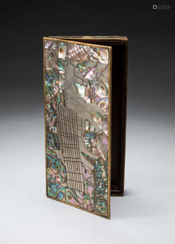 Designed Brass Silver Box Inlaid Abalone Pearl