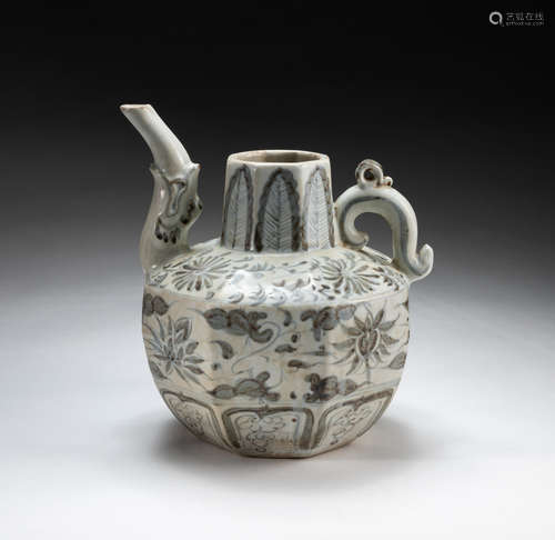 Important Korean Joseon Type Blue White Ewer