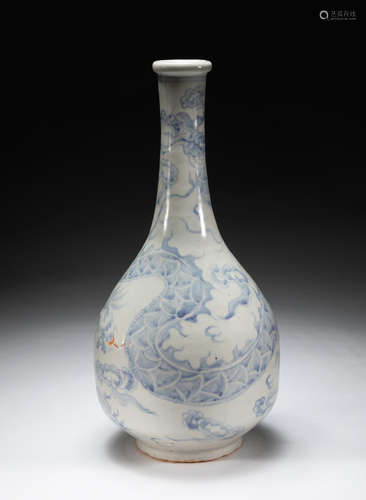 Korean Joseon Type Blue White Porcelain Vase