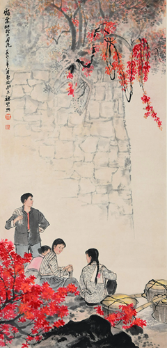 A Chinese Scroll Painting By Wei Zixi