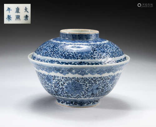 Large Chinese Blue White Porcelain Bowl