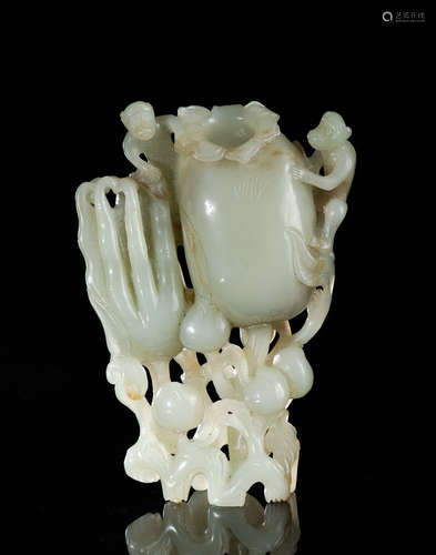 Important Chinese Jade Vase Type Table Sculpture