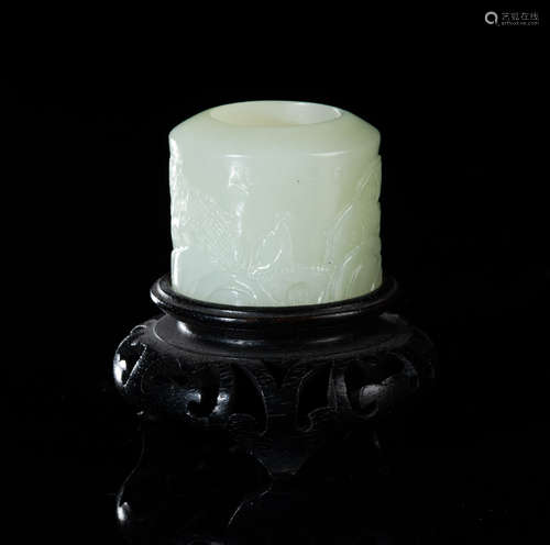 Chinese White Jade Thumb Ring