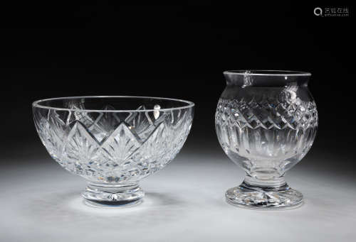 Set Designed Waterford Crystal Bowl Vase