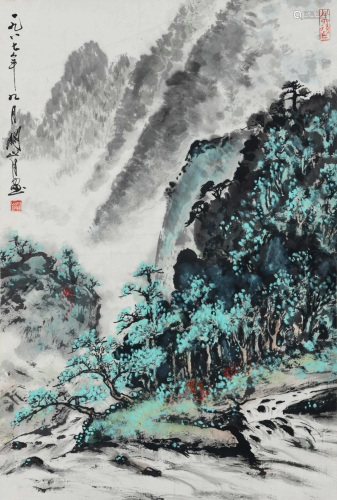 A Chinese Scroll Painting By Guan Shanyue