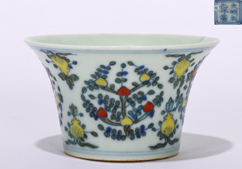 Doucai Floral Cup