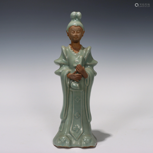 Longquan Celaodn Glazed Standing Figure