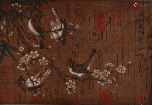 A Chinese Scroll Painting By Song Huizong