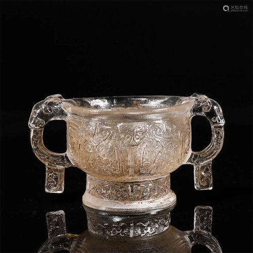 Archaistic Form Glass Cup