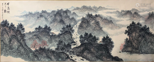 A Large Chinese Painting By Fu Baoshi on Paper Album