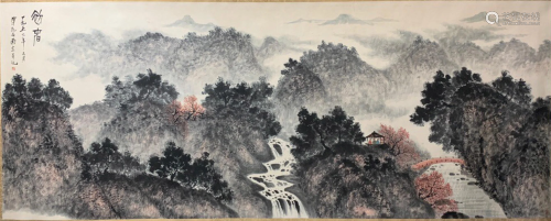 A Large Chinese Painting By Fu Baoshi on Paper Album