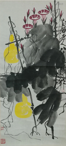 A Chinese Scroll Painting By Qi Baishi