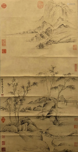 A Chinese Scroll Painting By Ni Zan