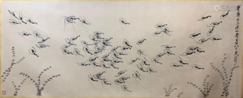 A Large Chinese Painting By Qi Baishi on Paper Album