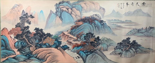A Large Chinese Painting By Wu Hufan on Paper Album