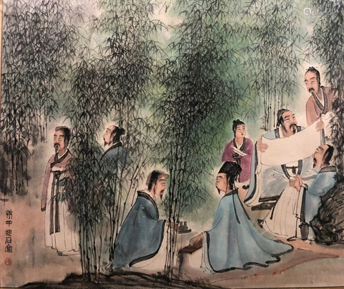 A Chinese Scroll Painting By Fu Baoshi