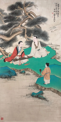 A Chinese Scroll Painting By Zhang Daqian