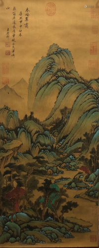 A Chinese Scroll Painting By Wang Yuanqi