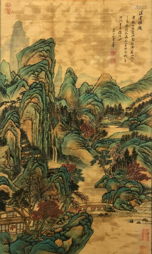 A Chinese Scroll Painting By Wang Hui