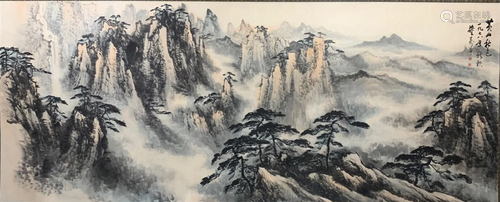 A Large Chinese Painting By Dong Shouping on Paper