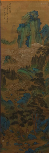 A Chinese Scroll Painting By Wang Shimin