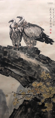 A Chinese Scroll Painting By Xu Beihong