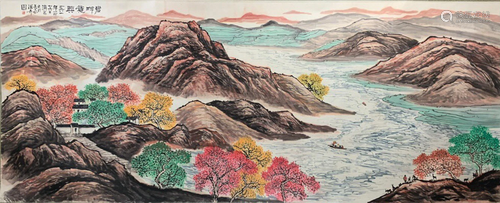 A Large Chinese Painting By Fang Jizhong on Paper Album