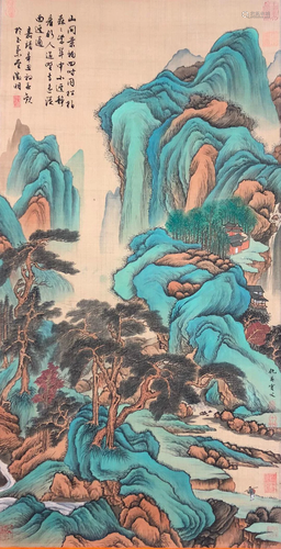 A Chinese Scroll Painting By Qiu Ying