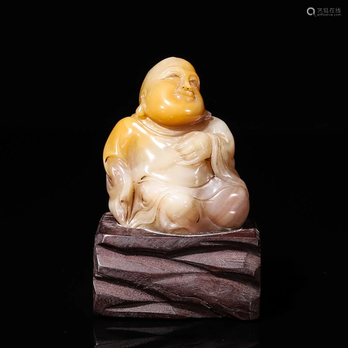 Carved Shoushan Arhat Seal