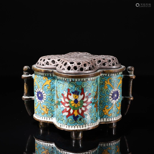 Cloisonne Enamel Floral Censer