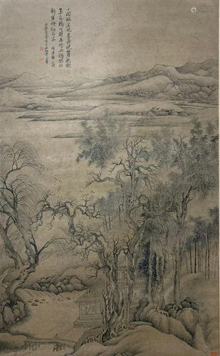 A Chinese Scroll Painting By Wang Hui