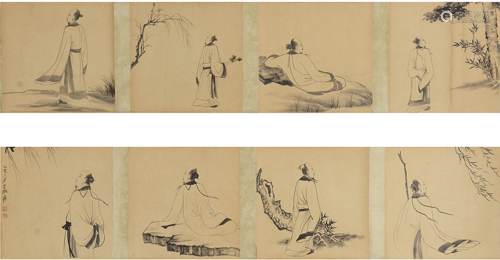 A Chinese Hand Scroll Painting By Zhang Daqian