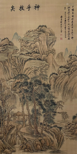 A Chinese Scroll Painting By Wang Hui