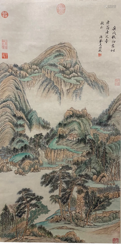 A Chinese Scroll Painting By Wang Shimin