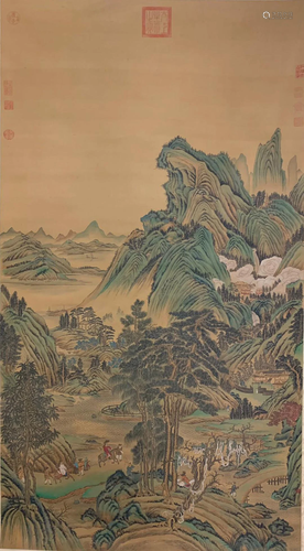 A Chinese Scroll Painting By Qiu Ying