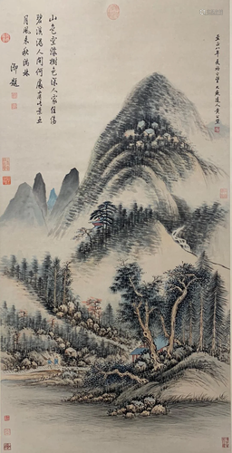 A Chinese Scroll Painting By Huang Gongwang