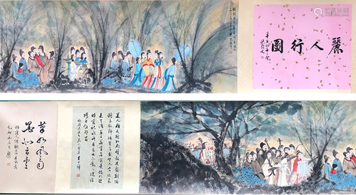 A Chinese Hand Scroll Painting By Fu Baoshi