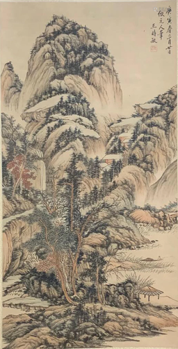 A Chinese Scroll Painting By Wang Shimin