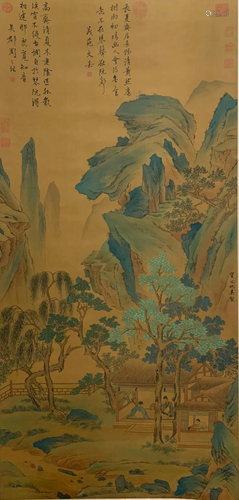 A Chinese Scroll Painting By Qiu Ying