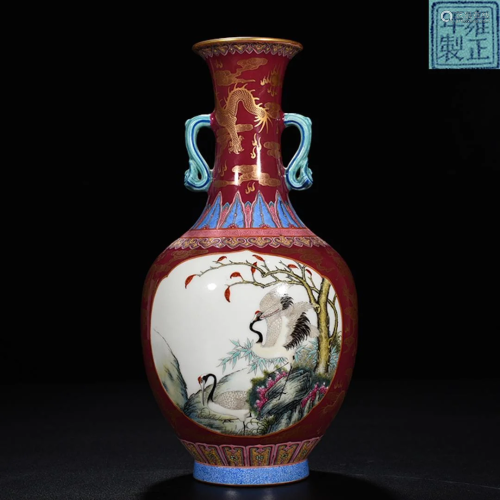 Falangcai Flower and Bird Vase Yongzheng Style