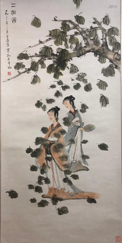 A Chinese Scroll Painting By Fu Baoshi