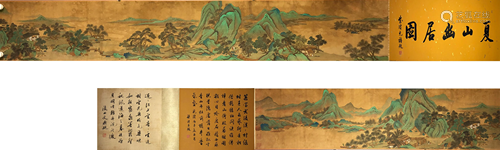 A Chinese Hand Scroll Painting By Liu Songnian