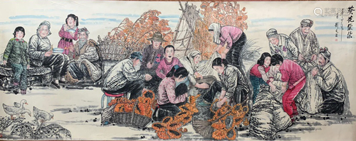 A Large Chinese Painting By Liu Wenxi on Paper Album